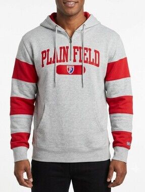 Blue 84 Grey & Red Plainfield Stripe Zip-Up Hoodie Size XL